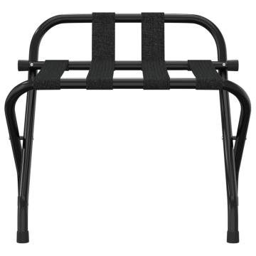 Luggage Rack with Backrest Black - Sturdy & Stylish | HiPoMarket