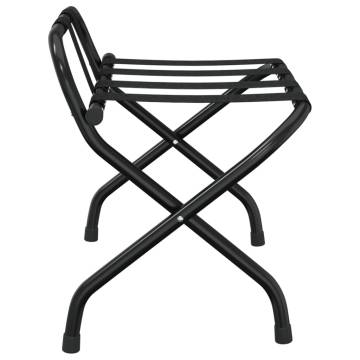 Luggage Rack with Backrest Black - Sturdy & Stylish | HiPoMarket