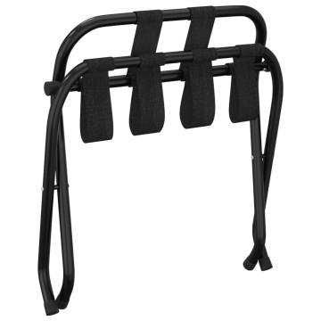 Luggage Rack with Backrest Black - Sturdy & Stylish | HiPoMarket