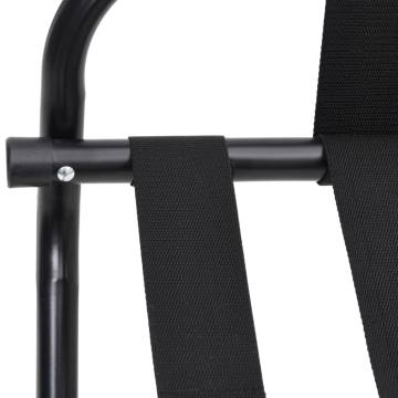 Luggage Rack with Backrest Black - Sturdy & Stylish | HiPoMarket