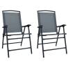 Folding Garden Chairs 2 pcs Texilene Grey - Stylish & Durable