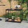 Black Poly Rattan Bar Cart - 100x45x83 cm | HipoMarket