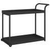 Black Poly Rattan Bar Cart - 100x45x83 cm | HipoMarket