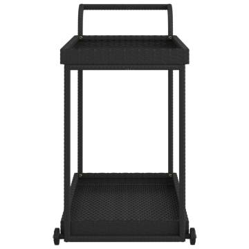 Black Poly Rattan Bar Cart - 100x45x83 cm | HipoMarket