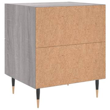 Modern Grey Sonoma Bedside Cabinet - 40x35x47.5 cm