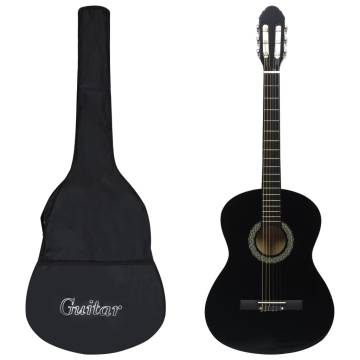 12 Piece Classical Guitar Beginner Set - Black 4/4