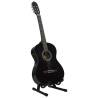 12 Piece Classical Guitar Beginner Set - Black 4/4