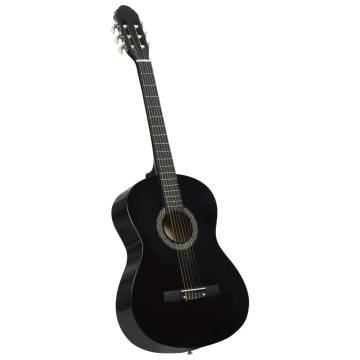 12 Piece Classical Guitar Beginner Set - Black 4/4