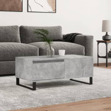 Stylish Concrete Grey Coffee Table | 90x50 cm | Hipo Market