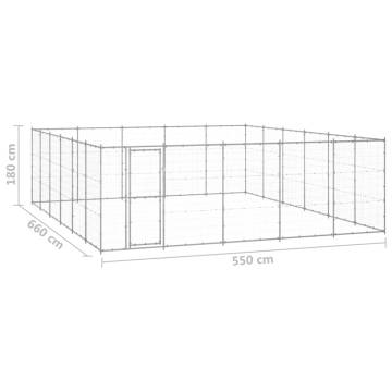 Durable Outdoor Dog Kennel Galvanised Steel - 36.3 m²