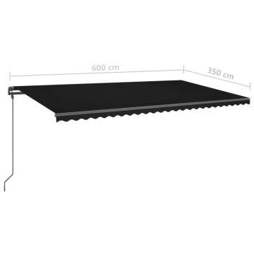 Manual Retractable Awning 6x3.5m Anthracite - Hipomarket