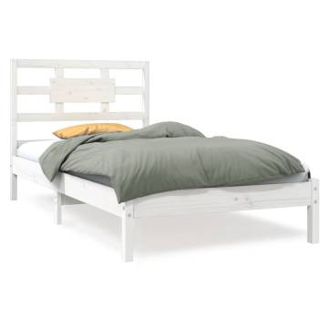 White Solid Wood Bed Frame 100x200 cm | HipoMarket UK