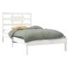 White Solid Wood Bed Frame 100x200 cm | HipoMarket UK