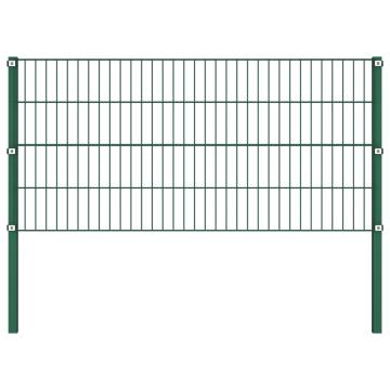 Iron Fence Panels with Posts - 15.3x0.8m Green | HipoMarket