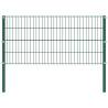 Iron Fence Panels with Posts - 15.3x0.8m Green | HipoMarket