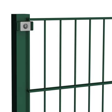 Iron Fence Panels with Posts - 15.3x0.8m Green | HipoMarket