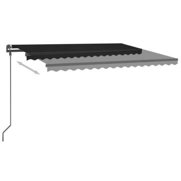 Manual Retractable Awning with LED 4x3.5m Anthracite - Hipomarket