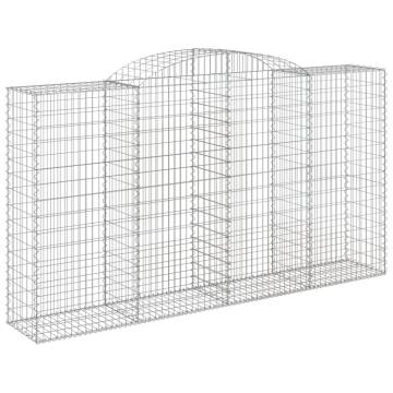 Arched Gabion Baskets 12 pcs - Galvanised Iron Garden Barriers