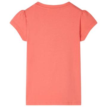 Affordable Kids' Coral T-shirt with Cap Sleeves - Size 140