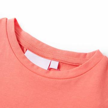 Affordable Kids' Coral T-shirt with Cap Sleeves - Size 140