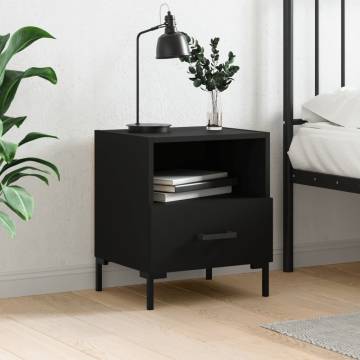 Stylish Black Bedside Cabinet - 40x35x47.5 cm