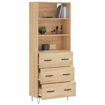 Stylish Highboard Sonoma Oak - 69.5x34x180 cm | Hipomarket