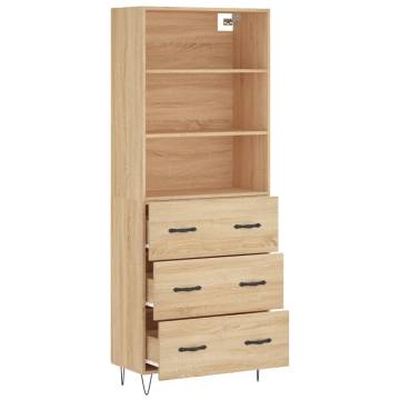 Stylish Highboard Sonoma Oak - 69.5x34x180 cm | Hipomarket