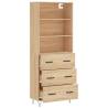 Stylish Highboard Sonoma Oak - 69.5x34x180 cm | Hipomarket