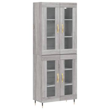 Stylish Highboard Grey Sonoma - 69.5x34x180 cm Engineered Wood