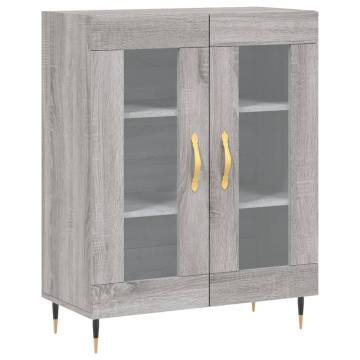 Stylish Highboard Grey Sonoma - 69.5x34x180 cm Engineered Wood