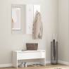 Hallway Furniture Set High Gloss White Engineered Wood Colour high gloss white 