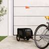 Pet Bike Trailer Black Oxford Fabric and Iron Colour black Size 53 x 124 x 53 cm 