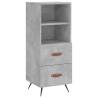 Stylish Highboard in Concrete Grey - 34.5x34x180 cm