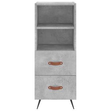 Stylish Highboard in Concrete Grey - 34.5x34x180 cm