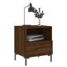 Modern Brown Oak Bedside Cabinet - 40x35x47.5 cm