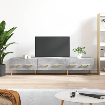 Stylish Concrete Grey TV Cabinet - 150x36x30 cm | Hipo Market