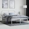 Elegant White Metal Bed Frame King Size 150x200 cm