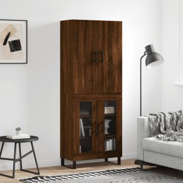 Elegant Highboard in Brown Oak - Stylish Storage Solution