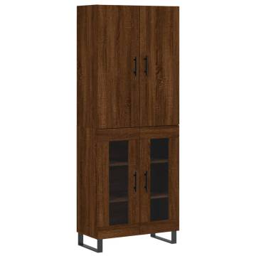 Elegant Highboard in Brown Oak - Stylish Storage Solution