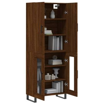 Elegant Highboard in Brown Oak - Stylish Storage Solution