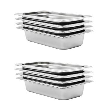 Gastronorm Containers 8 pcs GN 1/3 Stainless Steel | Hipo Market