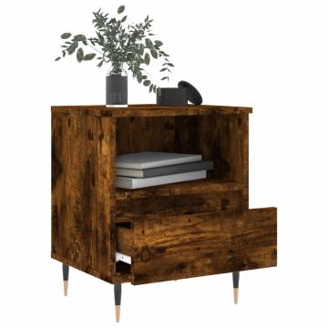 Stylish Smoked Oak Bedside Cabinet - 40x35x50 cm