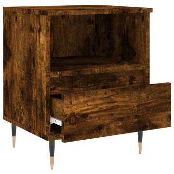 Stylish Smoked Oak Bedside Cabinet - 40x35x50 cm