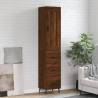 Highboard Brown Oak 34.5x34x180 cm Engineered Wood Colour brown oak Quantity in Package 1 Model 3 drawers 