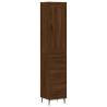 Stylish Highboard Brown Oak - 34.5x34x180 cm | HipoMarket