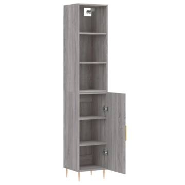 Stylish Highboard Grey Sonoma | Engineered Wood Storage Solution