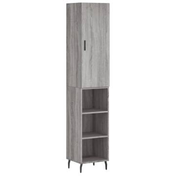 Stylish Highboard Grey Sonoma - 34.5x34x180 cm | HiPoMarket