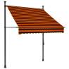 Manual Retractable Awning with LED - 150 cm Orange & Brown