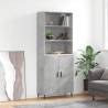 Highboard Concrete Grey 69.5x34x180 cm Engineered Wood Colour concrete grey Quantity in Package 1 Model 2 doors 