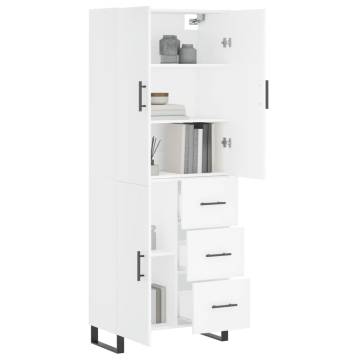 Stylish Highboard White 69.5x34x180 cm - Durable & Elegant